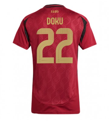 Belgien Jeremy Doku #22 Hjemmebanetrøje Dame EM 2024 Kort ærmer